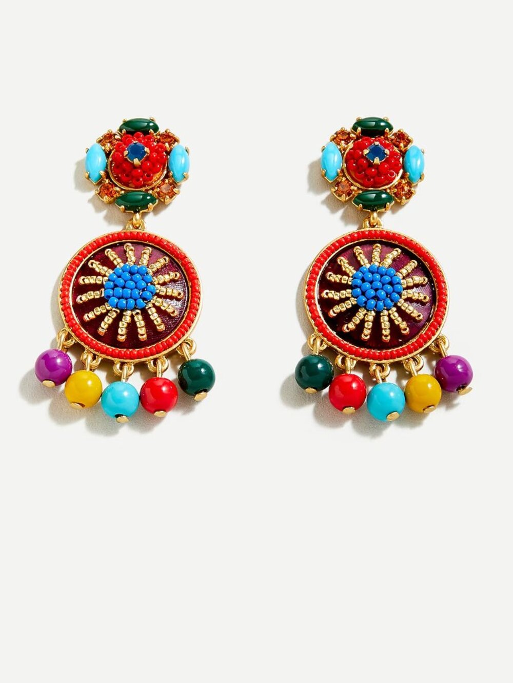 J.Crew Beaded drop earrings-AQ504-MULTI COLOR-NEW